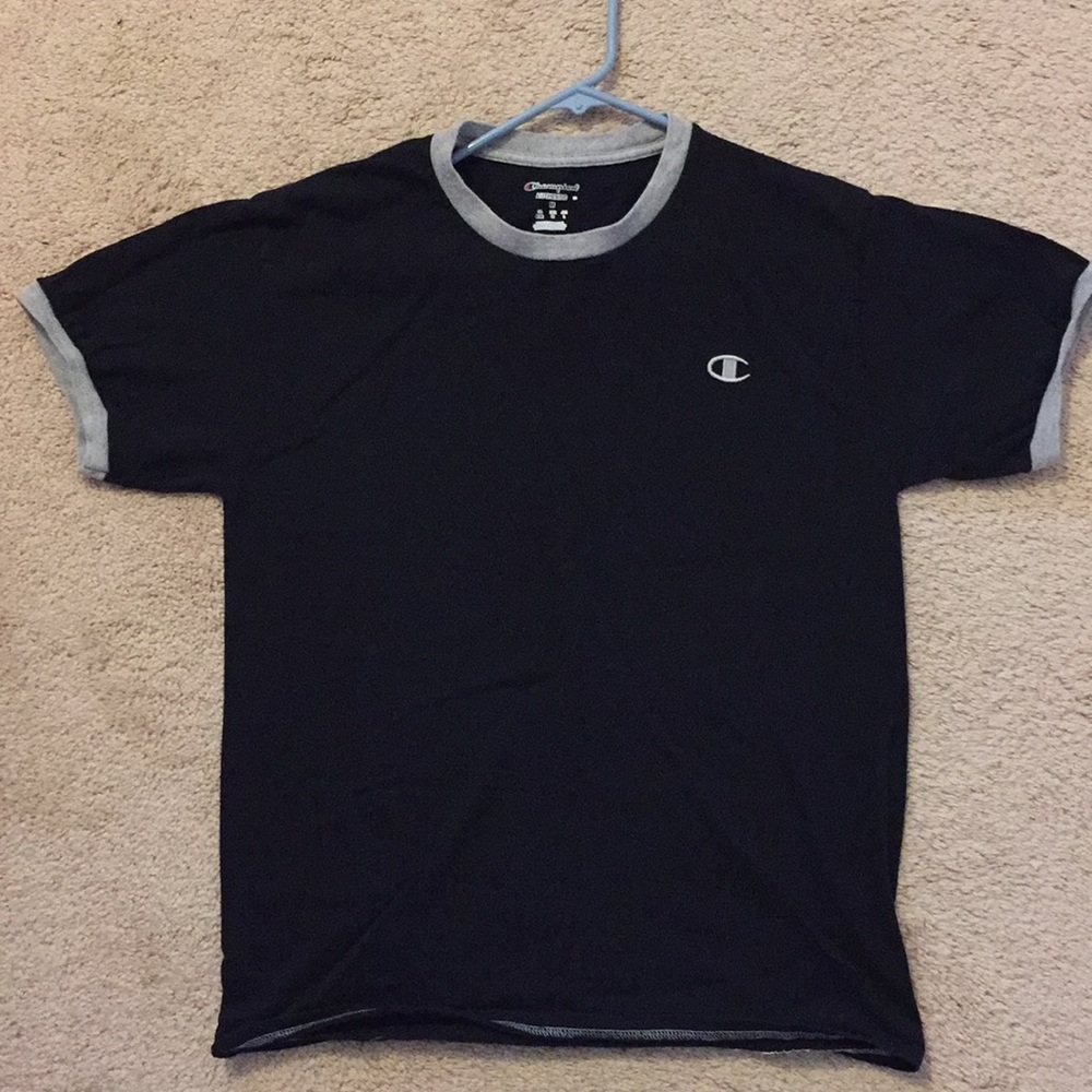 Black Champion short sleeve with emblem on sleeve